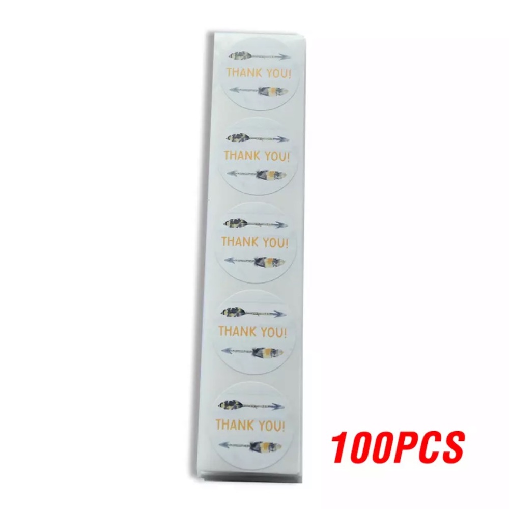 100 1” Round Arrow Thank You Stickers Clearance - Picture 4 of 5